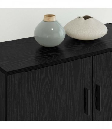 vidaXL Wall-mounted TV Cabinet Set 2 pcs Black Oak 80 x 34.5 x 40 cm