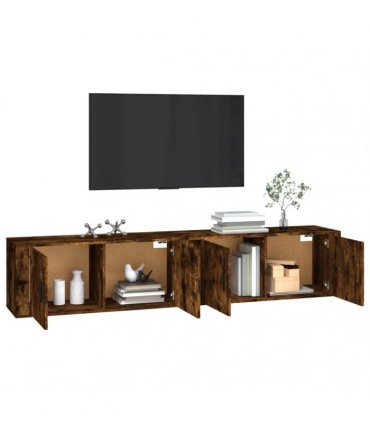 vidaXL Wall-mounted TV Cabinets 2 pcs Smoked Oak 100x34.5x40 cm