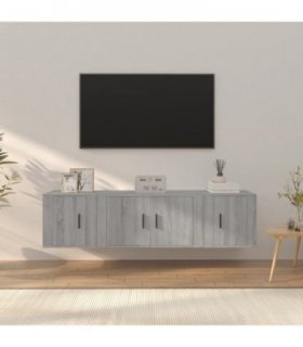 vidaXL 3 Piece TV Cabinet Set Grey Sonoma Engineered Wood — V0671965795