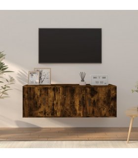 vidaXL 2 Piece TV Cabinet Set Smoked Oak Engineered Wood — V0671965799