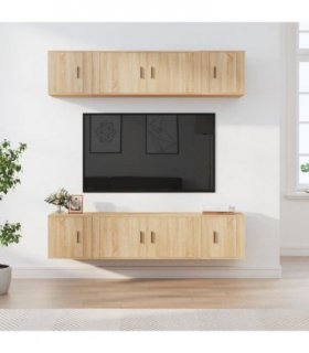 vidaXL 6 Piece TV Cabinet Set Sonoma Oak Engineered Wood — V0671965932