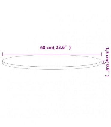 vidaXL Table Top Ø60x1.5 cm Round Solid Wood Beech — Colour: brown, Size: 60 x 1.5 cm