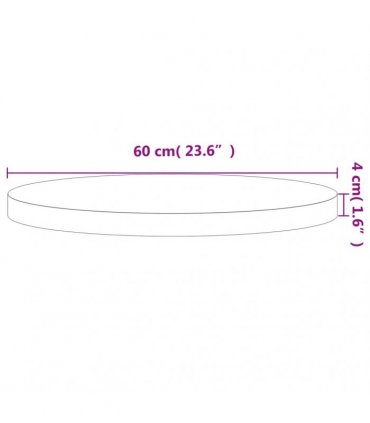 vidaXL Table Top Ø60x4 cm Round Solid Wood Beech — Colour: brown, Size: 60 x 4 cm