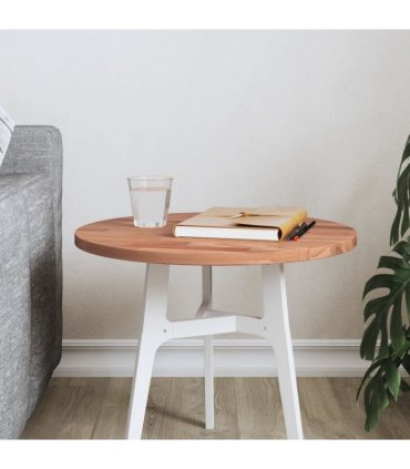vidaXL Table Top Ø40x1.5 cm Round Solid Wood Beech — Colour: brown, Size: 40 x 1.5 cm