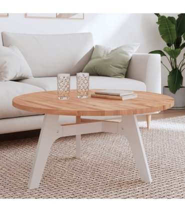 vidaXL Table Top Ø90x2.5 cm Round Solid Wood Beech — Colour: brown, Size: 90 x 2.5 cm