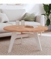 vidaXL Table Top Ø90x2.5 cm Round Solid Wood Beech — Colour: brown, Size: 90 x 2.5 cm