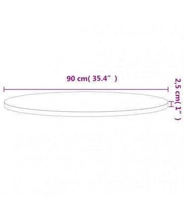 vidaXL Table Top Ø90x2.5 cm Round Solid Wood Beech — Colour: brown, Size: 90 x 2.5 cm