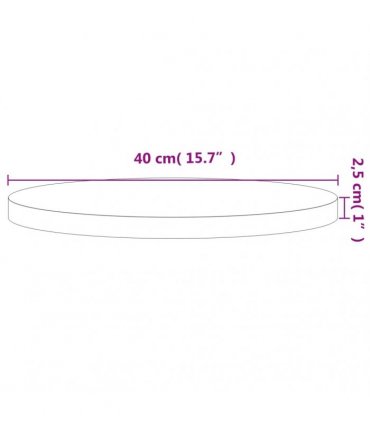vidaXL Table Top Ø40x2.5 cm Round Solid Wood Beech — Colour: light brown, Size: 40 x 2.5 cm