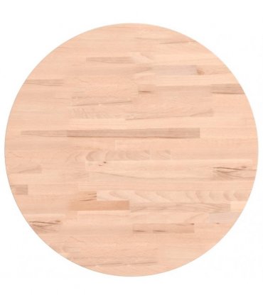 vidaXL Table Top Ø50x2.5 cm Round Solid Wood Beech — Colour: light brown, Size: 50 x 2.5 cm