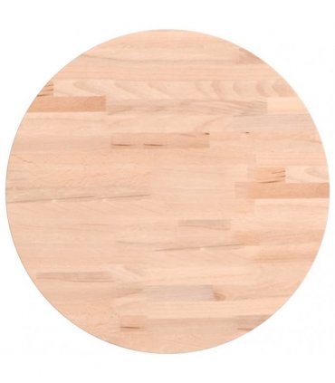 vidaXL Table Top Ø40x1.5 cm Round Solid Wood Beech — Colour: light brown, Size: 40 x 1.5 cm