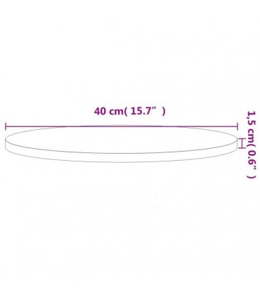 vidaXL Table Top Ø40x1.5 cm Round Solid Wood Beech — Colour: light brown, Size: 40 x 1.5 cm