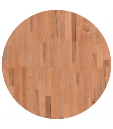 vidaXL Table Top Ø60x2.5 cm Round Solid Wood Beech — Colour: brown, Size: 60 x 2.5 cm