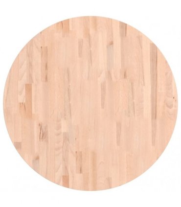 vidaXL Table Top Ø80x1.5 cm Round Solid Wood Beech — Colour: light brown, Size: 80 x 1.5 cm
