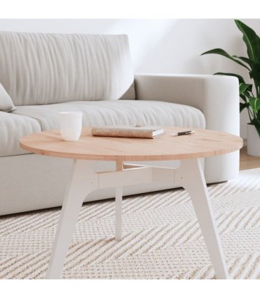 vidaXL Table Top Ø70x1.5 cm Round Solid Wood Beech — Colour: light brown, Size: 70 x 1.5 cm
