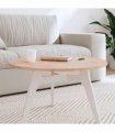 vidaXL Table Top Ø70x1.5 cm Round Solid Wood Beech — Colour: light brown, Size: 70 x 1.5 cm