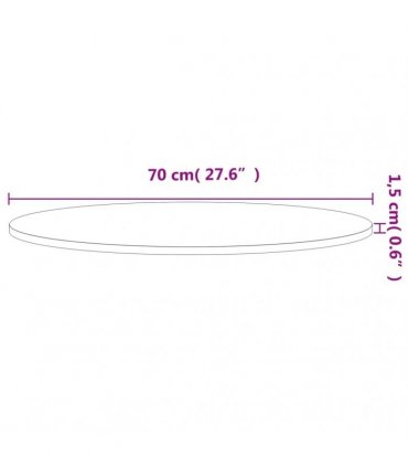 vidaXL Table Top Ø70x1.5 cm Round Solid Wood Beech — Colour: light brown, Size: 70 x 1.5 cm
