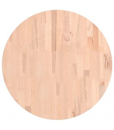 vidaXL Table Top Ø60x1.5 cm Round Solid Wood Beech — Colour: light brown, Size: 60 x 1.5 cm