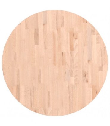vidaXL Table Top Ø80x2.5 cm Round Solid Wood Beech — Colour: light brown, Size: 80 x 2.5 cm