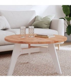vidaXL Table Top Ø80x2.5 cm Round Solid Wood Beech — Colour: brown, Size: 80 x 2.5 cm