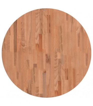 vidaXL Table Top Ø80x2.5 cm Round Solid Wood Beech — Colour: brown, Size: 80 x 2.5 cm