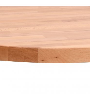 vidaXL Table Top Ø80x2.5 cm Round Solid Wood Beech — Colour: brown, Size: 80 x 2.5 cm