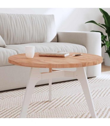 vidaXL Table Top Ø70x2.5 cm Round Solid Wood Beech — Colour: brown, Size: 70 x 2.5 cm