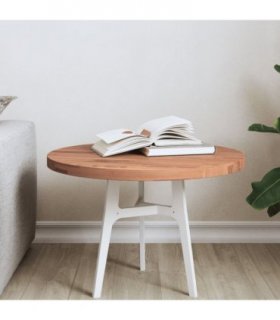 vidaXL Table Top Ø50x2.5 cm Round Solid Wood Beech — Colour: brown, Size: 50 x 2.5 cm