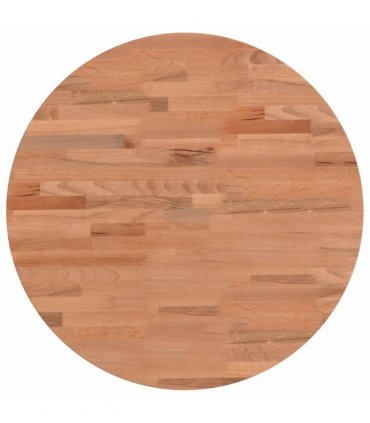 vidaXL Table Top Ø50x2.5 cm Round Solid Wood Beech — Colour: brown, Size: 50 x 2.5 cm