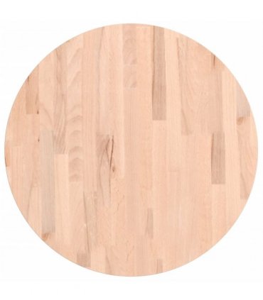 vidaXL Table Top Ø60x2.5 cm Round Solid Wood Beech — Colour: light brown, Size: 60 x 2.5 cm