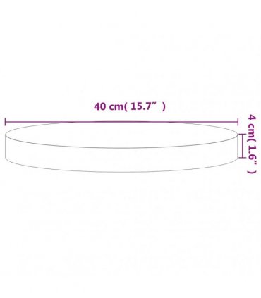vidaXL Table Top Ø40x4 cm Round Solid Wood Beech — Colour: brown, Size: 40 x 4 cm