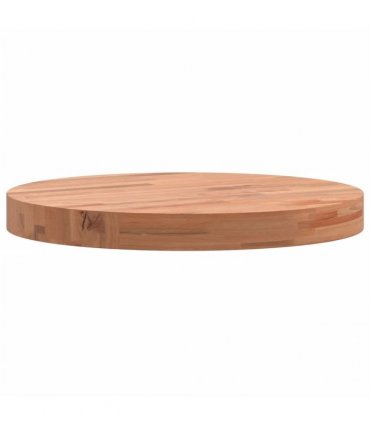 vidaXL Table Top Ø40x4 cm Round Solid Wood Beech — Colour: brown, Size: 40 x 4 cm