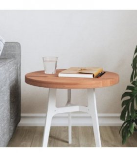 vidaXL Table Top Ø40x2.5 cm Round Solid Wood Beech — Colour: brown, Size: 40 x 2.5 cm