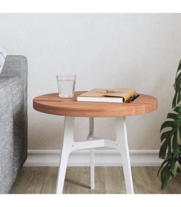 vidaXL Table Top Ø40x2.5 cm Round Solid Wood Beech — Colour: brown, Size: 40 x 2.5 cm