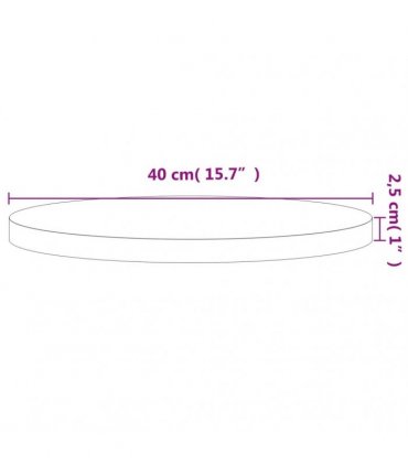 vidaXL Table Top Ø40x2.5 cm Round Solid Wood Beech — Colour: brown, Size: 40 x 2.5 cm