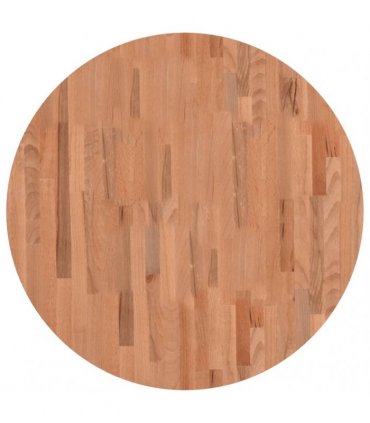 vidaXL Table Top Ø80x1.5 cm Round Solid Wood Beech — Colour: brown, Size: 80 x 1.5 cm