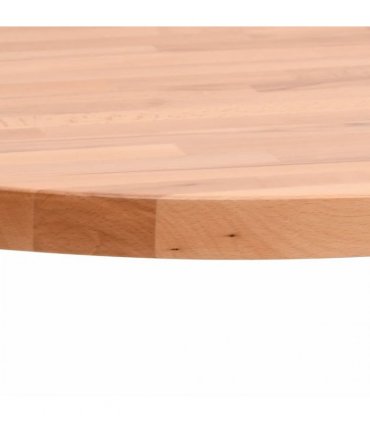 vidaXL Table Top Ø80x1.5 cm Round Solid Wood Beech — Colour: brown, Size: 80 x 1.5 cm