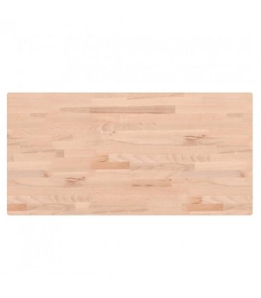 vidaXL Table Top 100x50x4 cm Rectangular Solid Wood Beech — Colour: natural, Size: 100 x 50 x 4 cm