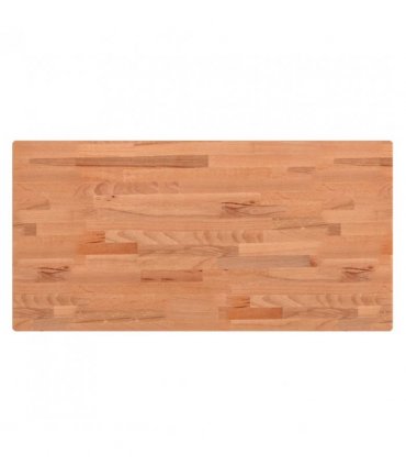 vidaXL Table Top 80x40x1.5 cm Rectangular Solid Wood Beech — Colour: brown, Size: 80 x 40 x 1.5 cm