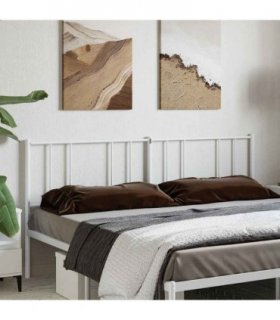 vidaXL Headboard | White | Powder-Coated Steel | 200 cm | Sturdy | Headboard