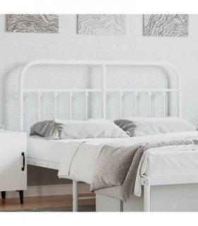 vidaXL Metal Replace Headboard White 135 cm