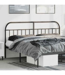 vidaXL Headboard | Black | Steel | 193 cm width | Headboard | Rectangular