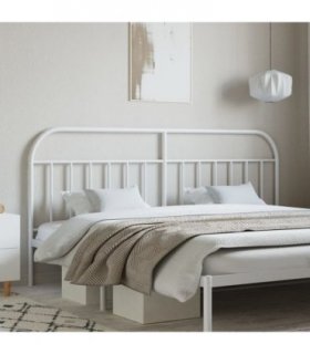 vidaXL Metal Replace Headboard White 200 cm — V0671966454