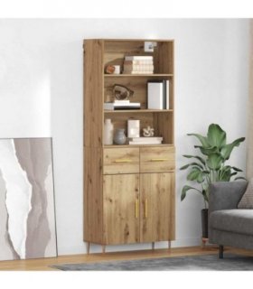 vidaXL Highboard Artisan Oak 69.5 x 34 x 180 cm Engineered Wood — Model: 2 doors 2 drawers — V0671966693
