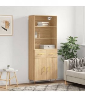 vidaXL Highboard Sonoma Oak 69.5x34x180 cm Engineered Wood — Model: 2 doors 2 drawers