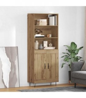vidaXL Highboard 2 pcs Artisan Oak Engineered Wood — Model: 2 wood doors — V0671966750