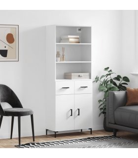 vidaXL Highboard White 69.5x34x180 cm Engineered Wood — Model: 2 doors 2 drawers — V0671966763