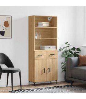 vidaXL Highboard Sonoma Oak 69.5x34x180 cm Engineered Wood — Model: 2 doors 2 drawers — V0671966769