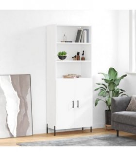 vidaXL Highboard White 69.5x34x180 cm Engineered Wood — Model: 2 doors