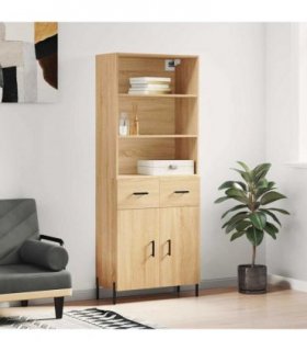 vidaXL Highboard Sonoma Oak 69.5x34x180 cm Engineered Wood — Model: 2 doors 2 drawers — V0671966832