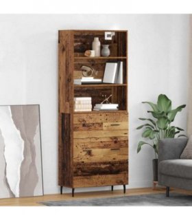 vidaXL Highboard with Drawer 2 pcs Old Wood Engineered Wood — Model: 3 drawers — V0671966833